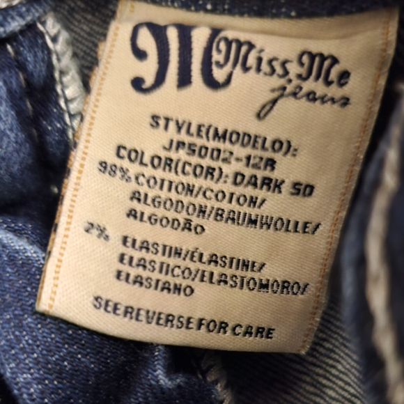 Miss Me Boot Embellished Black Rose Lace & Rhinestone Detail Edgy Jeans - Picture 14 of 16